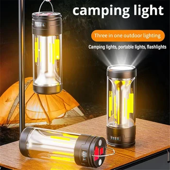 2023 Нов Уличен USB Акумулаторна лампа за къмпинг, С лампа, мини-Магнитна работна лампа, Външна сигнална лампа, фенер за палатка