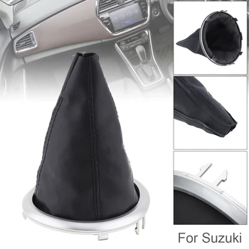25 мм Изкуствена кожа + ABS автомобили дръжка за превключване на ръчен пренос, яки, дръжка на лоста, гетра, прахоустойчив, калъф, подходящ за Suzuki Swifts 2005-2010
