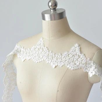 3 ярд/лот Бродерия Сватбена рокля на Воали Облекло Лейси завърши САМ Занаятите Дизайнерски Материали Дантелени Тъкани Аксесоари