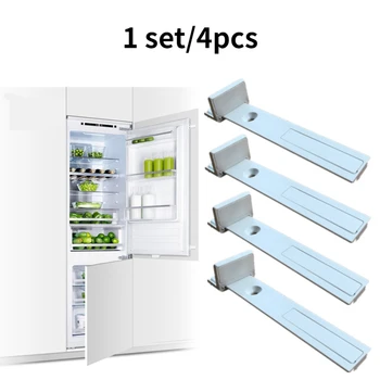 4 бр Прибиращ се рейк кутия хладилник за вграждане на вратата на хладилника пластмасови инструменти за монтаж на стена за монтиране на плъзгаща рафтове скрит тип комплект направляващи