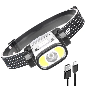 Led главоболие фенер с интелигентен волновым сензор XPG COB налобный фенер Type-C USB акумулаторна батерия за нощуване на открито, риболов, разходки