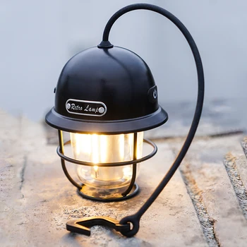 Led фенер, ретро преносим походный лампа Type-C, USB Акумулаторна лампа за палатка, ежедневни Водоустойчив за разходки, риболов, паник лампа