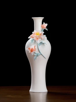 lt Нова китайската керамична ваза за декориране на всекидневна, модерен минималистичен титуляр за цветя