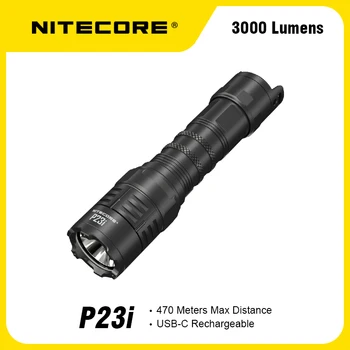 NITECORE P23i 3000 Лумена Led Тактически USB-C, Акумулаторна батерия Фенерче С Режим на светлинни ефекти За Лов на открито 5000 ма 21700 Батерия