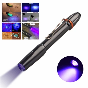 TopCom 365nM 395nM led UV фенерче-писалка 3 W ултравиолетово фенерче-писалка Преносим ултравиолетово фенерче-писалка с клипс за откриване на пари