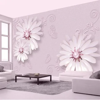 wellyu Потребителски тапети 3d светло розови бижута цветя 3d европейския релеф ТЕЛЕВИЗИЯ фон дневна спалня фонови картинки