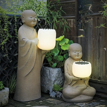 Античен Слънчев външен лампа в китайски стил Оформление на градината във вътрешния двор на Вилата Тревата Тераса Лампи