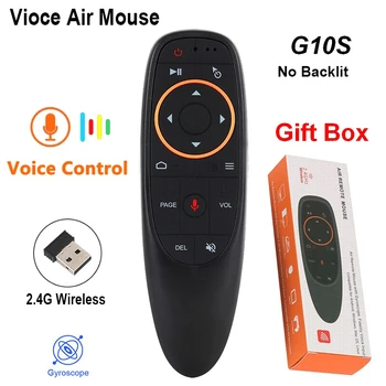 Безжична Мини Smart G10S Air Mouse Гласова Дистанционно Управление на 2.4 G с Гироскопом Източник на Захранване Инфрачервено Обучение за Android TV Box