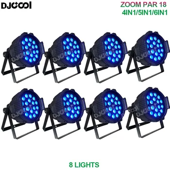Безплатна доставка 8x Zoom LED Par Light 18X12 W RGBW 4в1 Par DMX LED Light RGBWAUV 6в1 Вечер DJ Светлини С Клубния Проектор