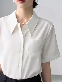 Блуза с къс ръкав, Дамски Летни 2023, Нови Дамски Елегантни дамски Блузи, Висококачествени Офис Ризи