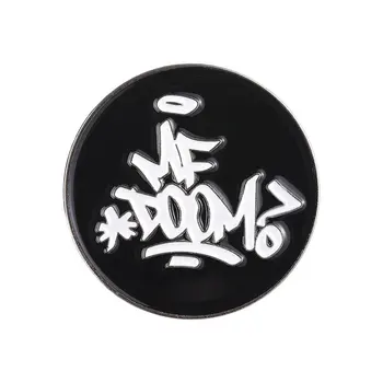 Брошки MF Doom в стил пънк Групата на хип-хоп рап Певица Музика Метални эмалевые игли Дрехи, Шапка, Раница Гърдите икона Аксесоар Бижута