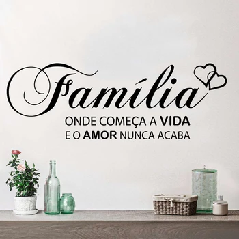 Голяма португалска семейство, където започва животът, стикер на стената, хол, Къща, Семейна любов, никога не заканчивающаяся стикер на стената, винил декор за спалня