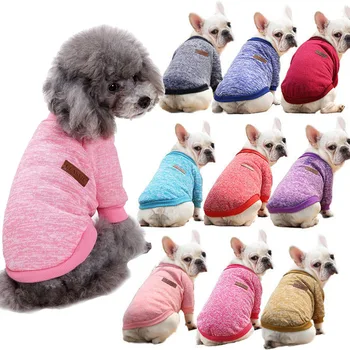 Дрехи за домашни кучета, трикотажный пуловер за кучета, мека утепленная топла риза за малки кученца, зимен пуловер за кученца, Ежедневни облекла за домашни котки