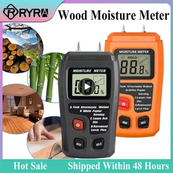 Е 0-99,9% двухконтактный цифрово измерване на влажността на дървесината, тестер на влажност на дървесина, влагомер, детектор за влажност на дървесината, професионален голям LCD дисплей