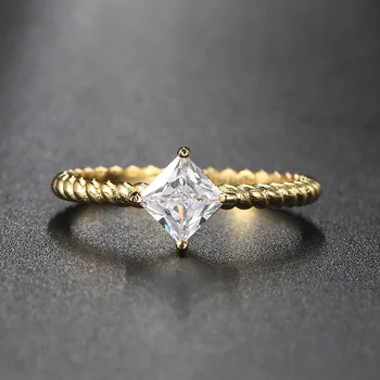 Женски пръстен с кристали в минималистичном стил, блестящ циркон, обещание за брак, годежен пръстен, подарък за Свети Валентин, трендови бижута R771
