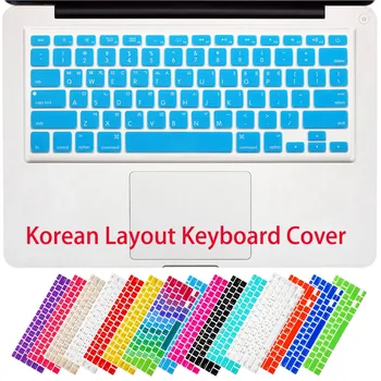 За Macbook Air 13 Pro 13 15 17 с сетчаткой, корейски букви, силиконов стикер на клавиатурата, със защитно фолио