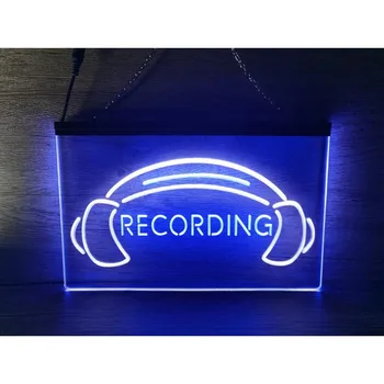  Запис на слушалки в студиото Air двуцветен led неонова реклама
