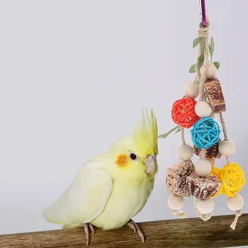 Играчка за папагал Xuan Фън Bird, висящи играчки за дъвчене, хранене, дървени клетки за малки птици