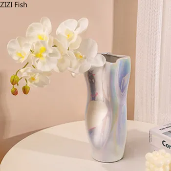 Луксозна Креативна Керамична ваза, за Украса на хола, Цветен Режим на верандата, сухи цветя, Ваза за Цветя, Декорация на дома, занаяти