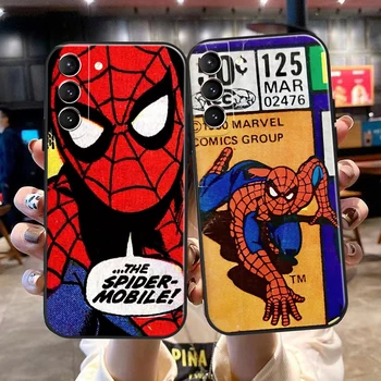 Марвел комиксите за Човека-пауке за Samsung Galaxy S22 S23 Ultra S21 S20 Plus FE Ultra калъфче за телефон в черно, пълна защита
