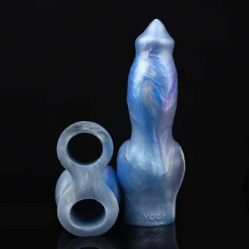 Мек силиконов ръкав за пениса с кучешка възел и пръстен срещу падане, секс-играчки за уголемяване на пениса, мъжки мастурбатор 18+