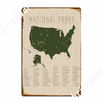 Метални табели за националните паркове на САЩ, стенни пещера, кухня, декори за стени, тенекеджия табели, плакати
