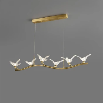 Модерни и Луксозни Висящи лампи Nordic Crystal Bird Lamp, американски кът полилеи, с Отделна лампа, led лампа за всекидневна декор