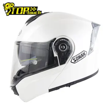Модулна мотоциклет Bluetooth-каска, SOMAN, панти каска за мотокрос, Ендуро състезания мото-шапки, мотоциклет шлем