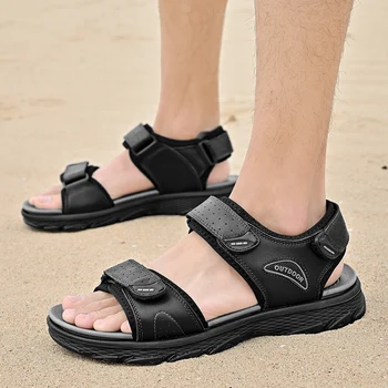 Мъжки сандали, улични черни сандали, модни летни сандали 2023, нови продукти, мъжки обувки за водни разходки, меки плажни сандали