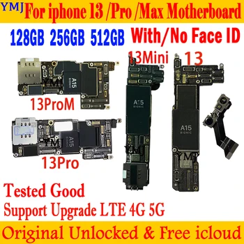 Оригинал за iPhone 13 13 Mini Pro 13 Max дънната Платка, без да Face ID отключена Логическа такса с пълната подкрепа на чип Тестван Актуализация