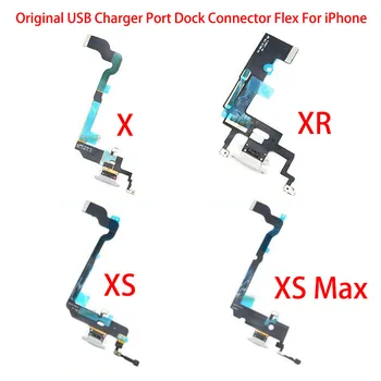 Оригинал за iPhone X XR XS Max USB зарядно устройство, порт за докинг станция-Гъвкав кабел за зареждане с микрофон