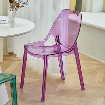 Пластмасови Преносими трапезни Столове Защита Пол Прозрачни Евтини Трапезни столове за дневна Промоция на модата Silla Comedor Декорация на дома
