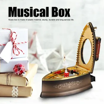 Реколта електрическа желязна музикална ковчег за моделиране, танци момиче, въртяща се музикална ковчег, подарък за рожден ден музика