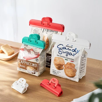 Скоби за чанти, херметически затворени тежкотоварни пластмасови скоби за съхранение на храна, щипки за запечатване на пакети с храна с различни размери за кухненски закуски