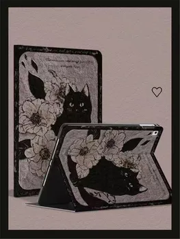 Сладък Cartoony калъф за таблет Redmi Pad 10,6 инча, защитен от копринена кожа, оригинален дизайн, загадъчната котка