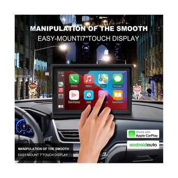 Универсален 7-инчов авто радио, мултимедиен плейър, безжичен Carplay и Android Auto Touch Screen Bluetooth
