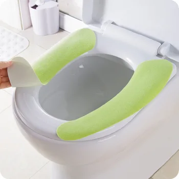 Универсален Моющийся за многократна употреба калъф за седалката на тоалетната на Мека Топла Плюшен вода сак за седалката на стульчаке, Капак за тоалетна, стикер върху една подложка за седалката