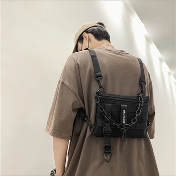 Функционална тактическа нагрудная чанта за мъже, модерен жилетка в стил хип-хоп, градинска чанта, поясная чанта, дамска черна чанта Wild Chest Rig