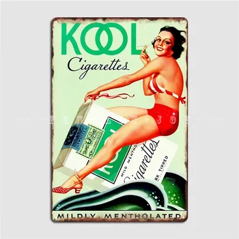 Цигари Kool със слабо съдържание на ментол, метална табела, декор, монтиране на украса, пещерен клуб, бар, лидице табела, плакат