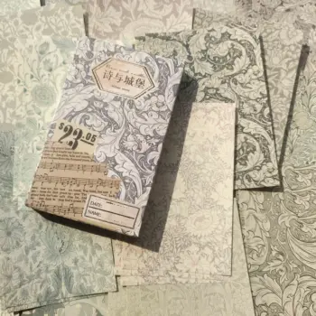 60 Листа винтажного цвете материал, Хартия растения, текстурирани фонова хартия, декоративни дневник 