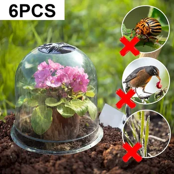 6шт 13-инчов многократна употреба пластмасова Оранжерия камбанка на градинските растения, капак за поникването на растенията, купол За защита от Замръзване, защита от Замръзване