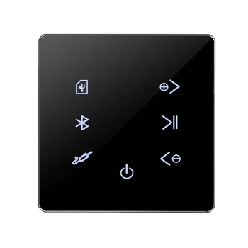 Bluetooth-усилвател в стената, USB SD-карта, музикална викторина, на фона на аудио система 