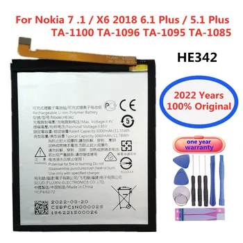 HE342 Взаимозаменяеми батерия за Nokia X6 2018 6,1 Plus 7,1/5,1 Plus TA-1100 TA-1096 TA-1095 TA-1085 Умен Батерия за мобилен телефон