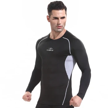 J1005 Тренировка фитнес мъжки тениски с къс ръкав мъжете термална облекло за бодибилдинг мускулите Компресиране еластична, тънка дрехи за упражнения
