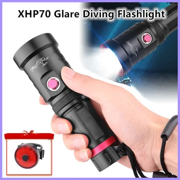 XHP70 Мощен led фенерче Подводен фенер с фиксиран фокус, амфибийный фенерче, професионален фенерче за гмуркане на открито