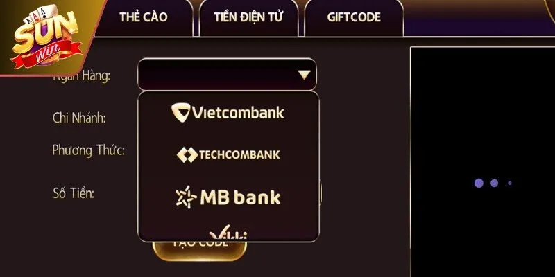 Nạp Tiền Sunwin – Hướng Dẫn Giao Dịch Nhanh Và An Toàn 2 Sunwin Giao diện các phương thức nạp tiền Sunwin đa dạng và rất dễ sử dụng