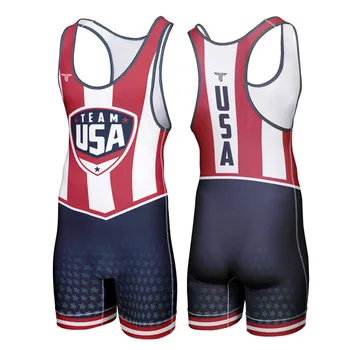 Борцовский синглетный костюм на САЩ, едно парче боди, професионален костюм за триатлон, мъжки высокоэластичная облекло за вдигане на тежести без ръкави