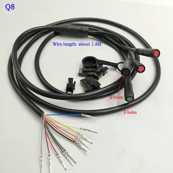 Инструментален кабел за електрически скутер Основната линия, кабел-адаптер с кръгла глава, конвертиране Q8, вградена линия, водоустойчив мъжки