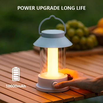 Лампа за къмпинг IP54 Водоустойчив Мултифункционален фенер за къмпинг 10000 mah Акумулаторна батерия външно тяло захранване на Аварийно осветление