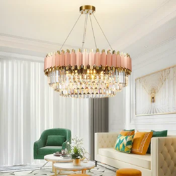 Модерна луксозна led кристален полилей за хол, трапезария, домашен интериор, кухня, окачен лампа, творчески висящи лампи за помещения